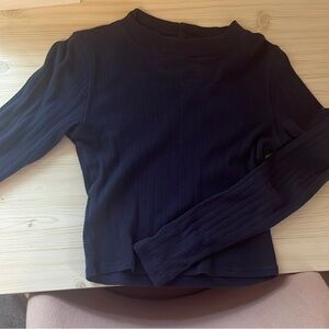 American Eagle Outfitters Dark Blue Ribbed Sweatshirt